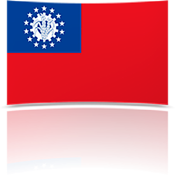 Myanmar ( Burma ) Indoor Flag - Fringed or Unfringed