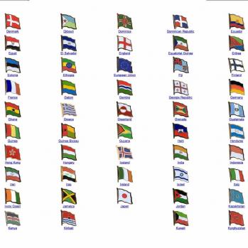 World Flag Assorted Lapel Pins: D - K
