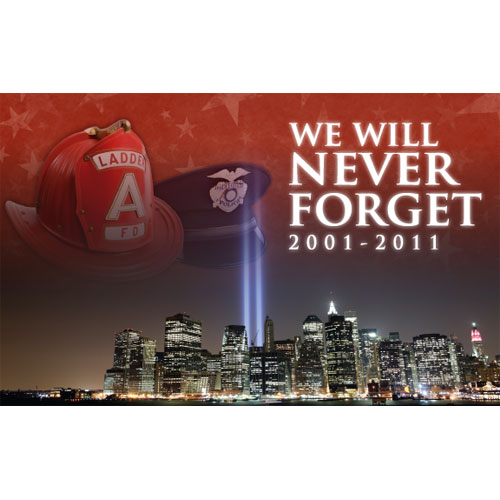 NEVER FORGET Flag 3x5 ft September 11 2001 Pentagon World Trade Center 911 NYC 