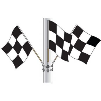 Black &amp; White Checker Cluster Flag Set