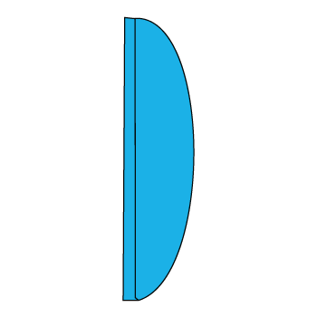 bright blue d shaped feather banner