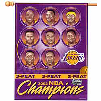 L.A. Lakers 3-peat Vertical Banner
