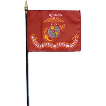 Marine Corps Desk Flag - 8 x 12