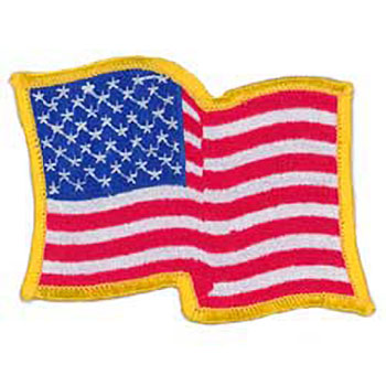 U.S. Wave Patch with Gold Border