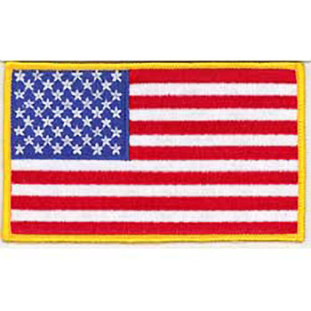 U.S. Rectangle Patch with Gold Border